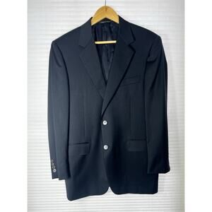 Canali Blazer Mens 40R US 50R EU Navy Double Vented Wool Jacket Sport Coat